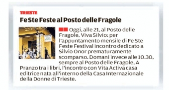 13/01/2018 Il Piccolo - Fe Ste Feste al Posto delle Fragole