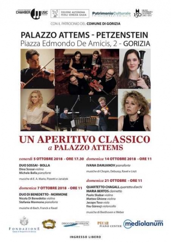 A Gorizia concerti con ingresso gratuito “Un aperitivo classico a Palazzo Attems. Emozione e razionalità”