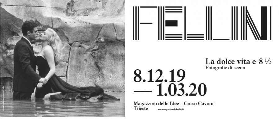 La mostra &quot;Fellini. La Dolce vita – 8 ½ Fotografie di scena&quot; dall&#039;8 dicembre al 1° marzo 2020 al Magazzino delle idee