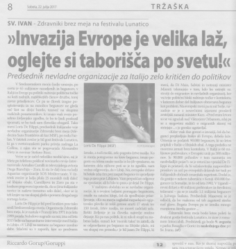 22.07.2017 Primorski dnevnik - Invazija Evrope Je velika laz, oglejte si taborisca po svetu! -