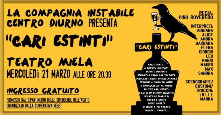 mercoledì 21 marzo &quot;Cari Estinti&quot; al Teatro Miela